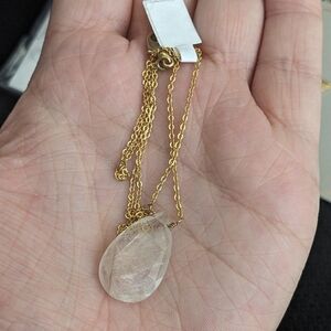 Gold & Stone Pendant Necklace